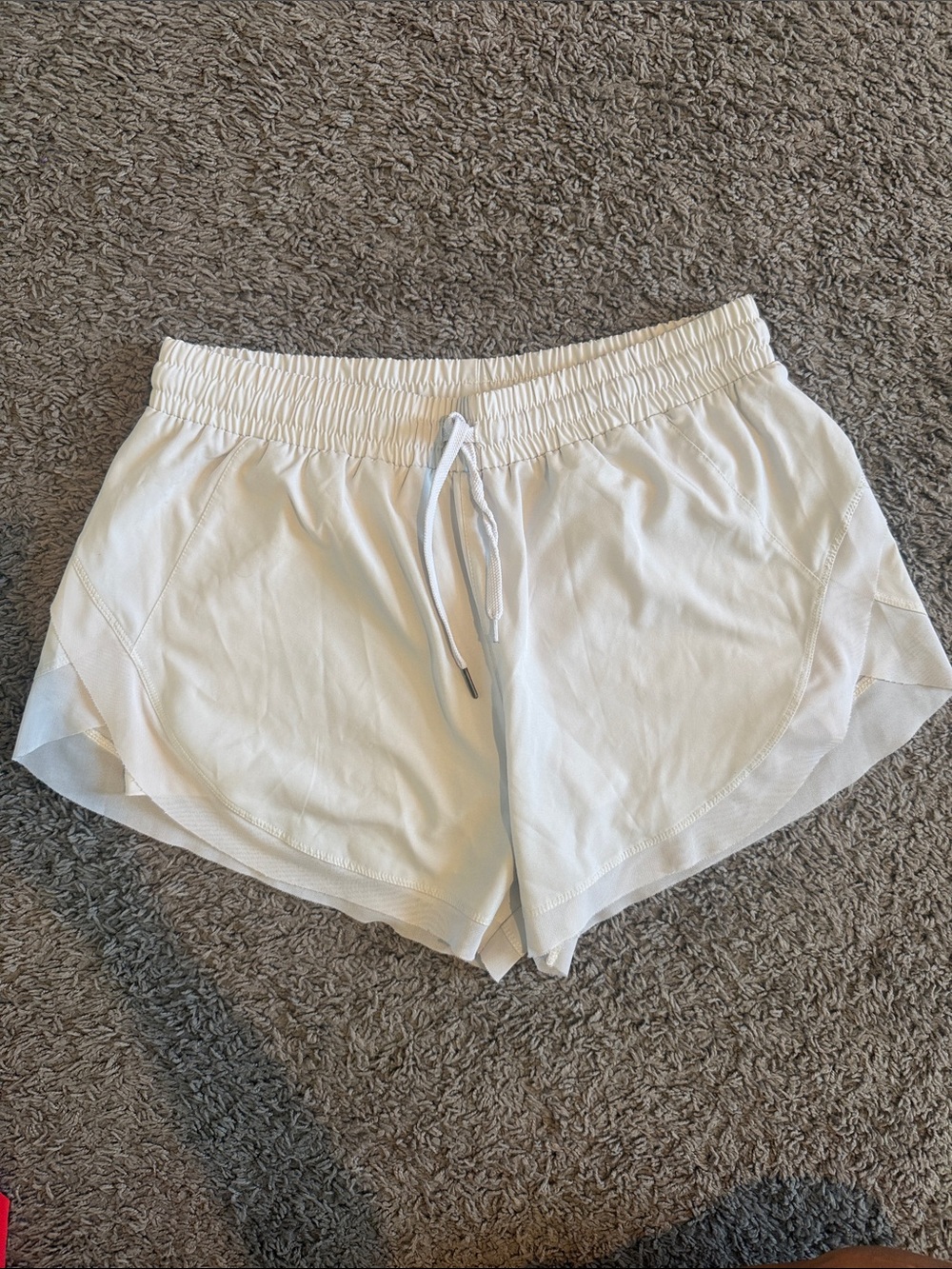 Women's White Drawstring Athletic Shorts